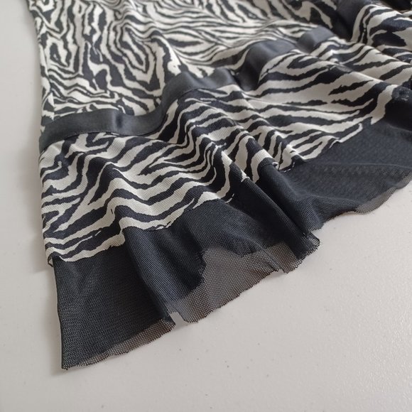 Red Rose Mesh Zebra Print Slip Dress - Picture 7 of 16